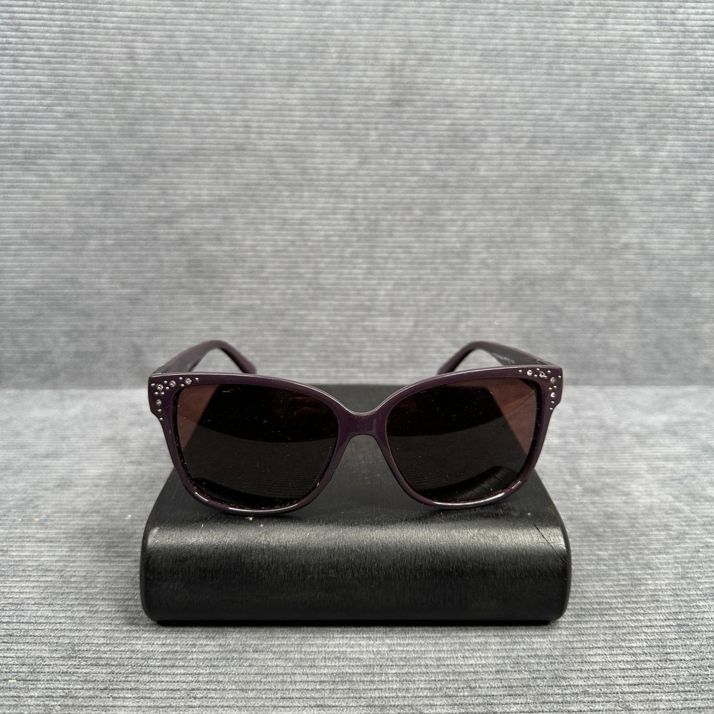G by GUESS Annalise Purple Polarized Square Rhinestone Sunglasses Y2k